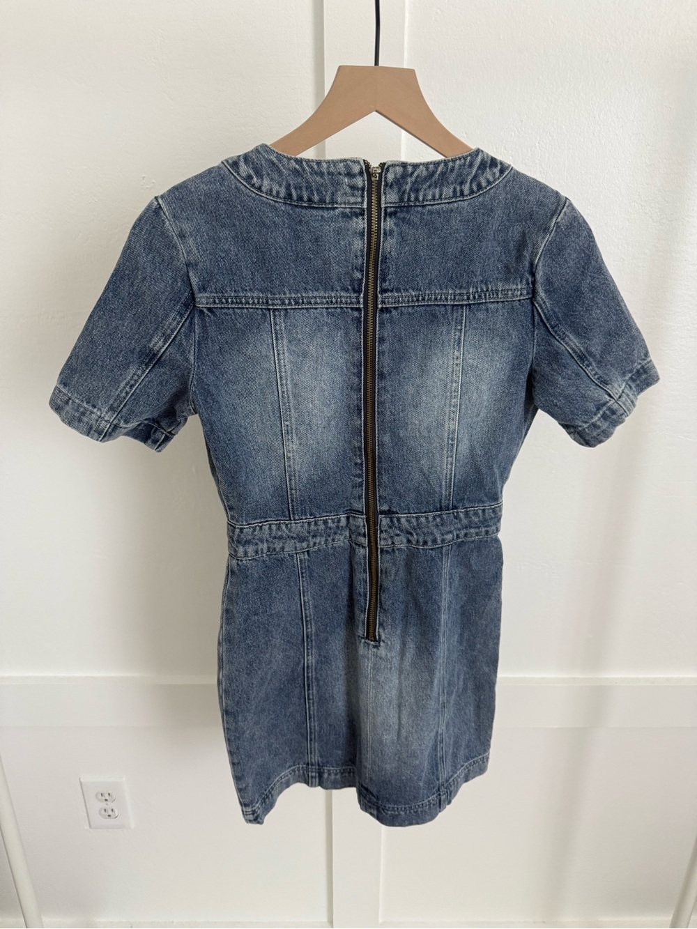 Amanda Uprichard Denim Short Sleeve Mini Dress - Picture 3 of 3